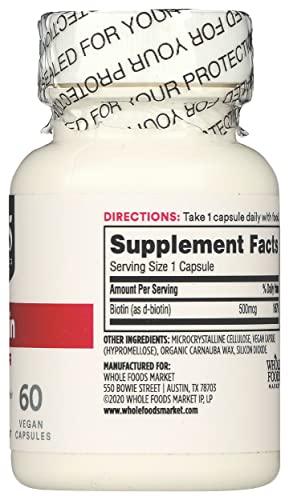 365 by Whole Foods Market 365 by Whole Foods Market, Biotin 500MCG, 60 Veg Capsules