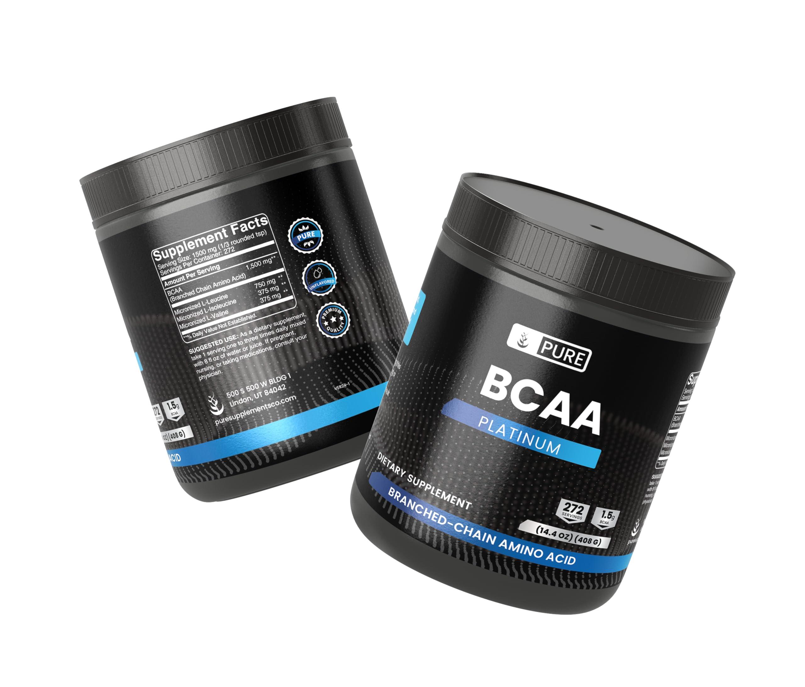PURE ORIGINAL INGREDIENTS PURE ORIGINAL INGREDIENTS 2:1 BCAA Powder, 14.4 oz, Unflavored, 272 Servings, Always Pure, No Additives or Fillers
