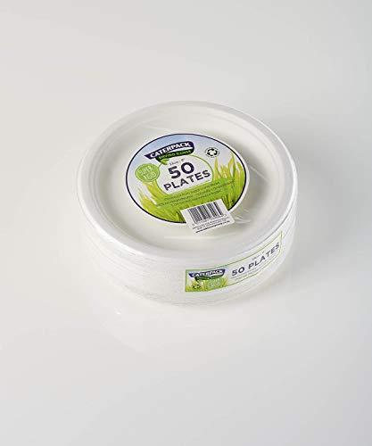 Caterpack Caterpack Enviro Plates 18cm 50 Pack super rigid 100% Biodegradable plates, naturally compostable, Eco-Friendly, non plastic alternative. Microwave and freezer friendly.