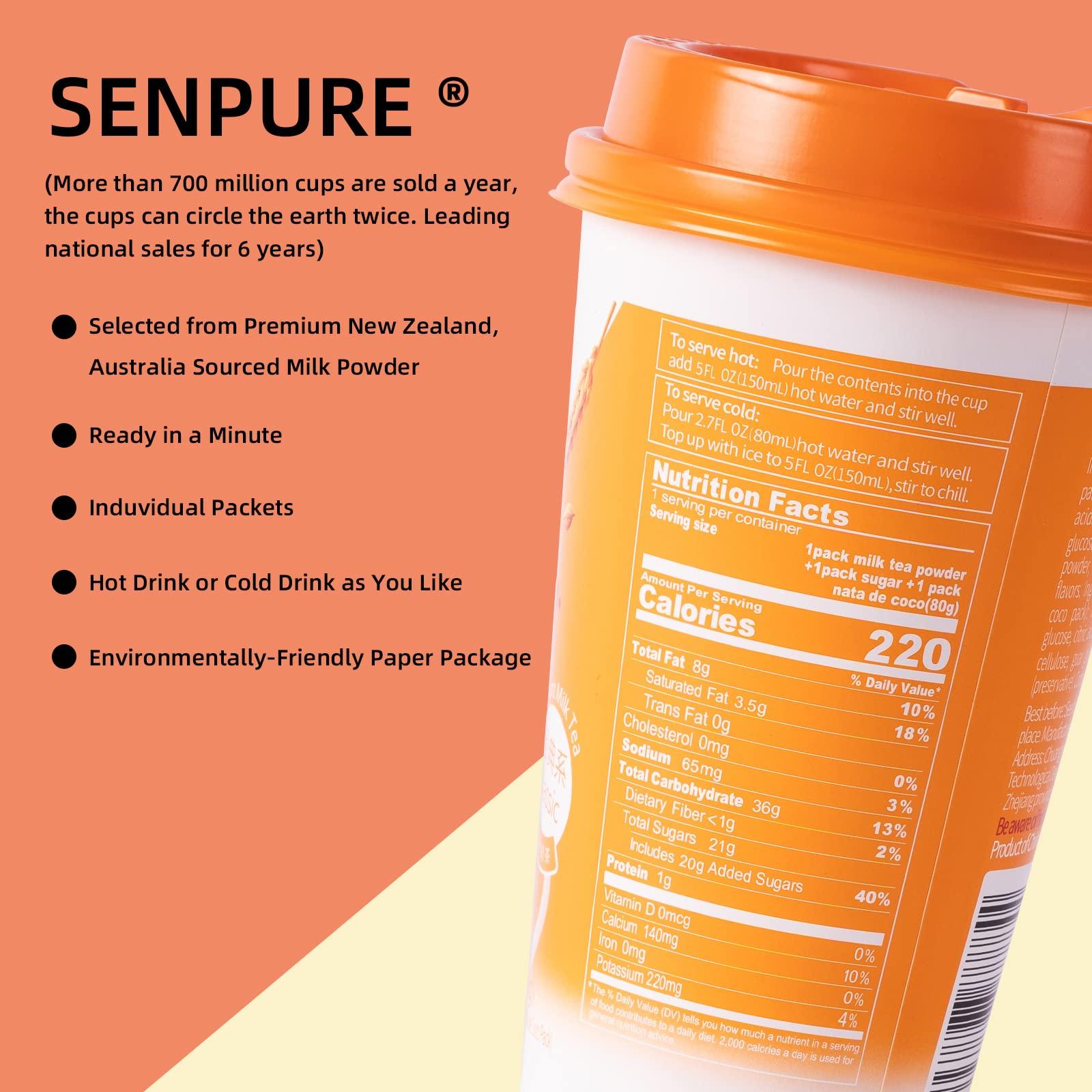 SENPURE Senpure 6-Pack Milk Tea Wheat Flavor with DIY Sugar Pack, Authentic Instant Tea, serve Cold or Hot Drinks