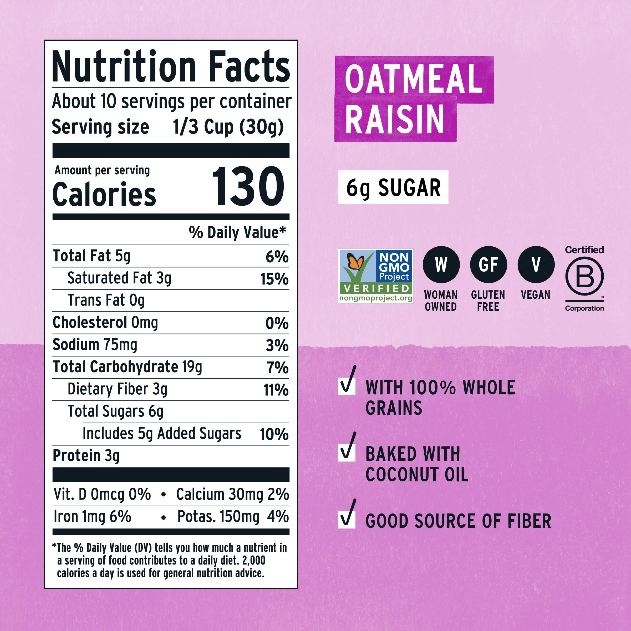 purely elizabeth. Purely Elizabeth Cookie Granola Variety Pack, Chocolate Chip, Oatmeal Raisin, and Double Chocolate, Gluten-Free, Non-GMO (3 Ct, 11oz Bag)