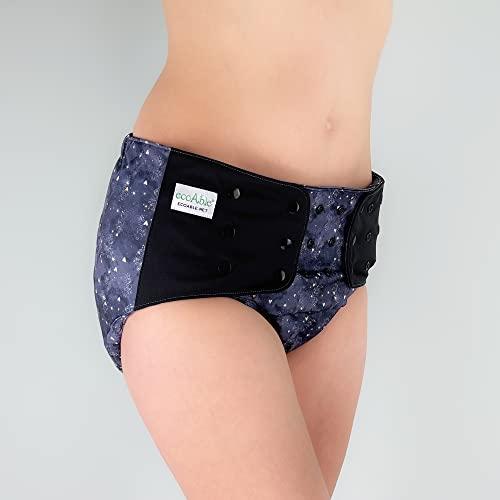 Ecoable Adult\'s Cloth Diaper Cover 2.0 - Incontinence Protective Briefs with Insert and Prefold for Special Needs Teens, Men and Women (Medium, Deep Red)