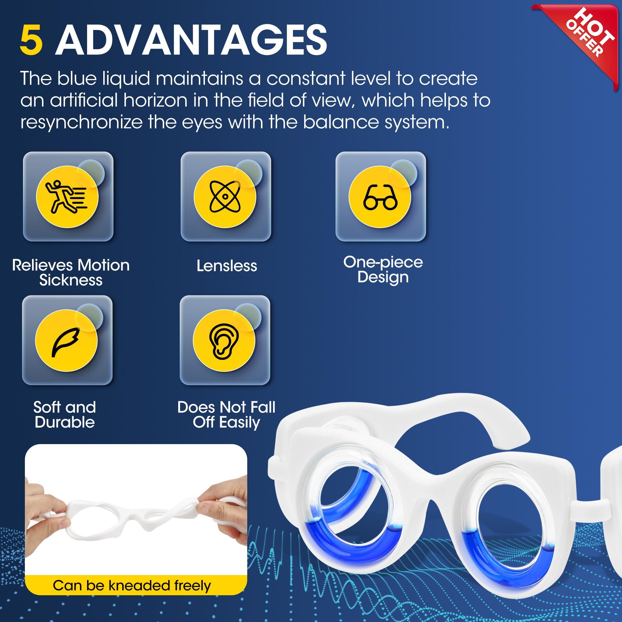 NEOISM NEOISM Motion Sickness Glasses Car Sickness Glasses Relieve Carsickness Airsickness Seasickness Portable Anti Nausea Car Sick Glasses Adults or Kids