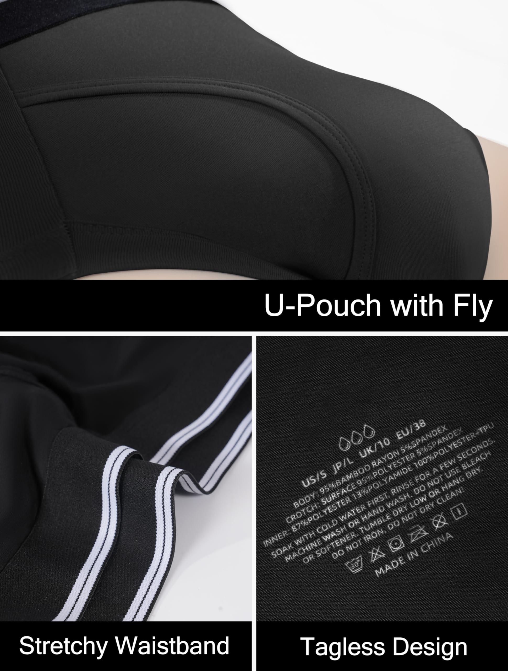 TIICHOO TIICHOO Washable Incontinence Underwear for Men Soft Male Protective Leak Proof Briefs with 50 ml Absorbency 5 Pack(XX-Large, 5 Black)