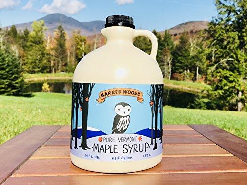 Barred Woods Maple Products Barred Woods Maple - Half Gallon Jug Organic Pure Vermont Maple Syrup 64 oz - Grade A Amber Rich