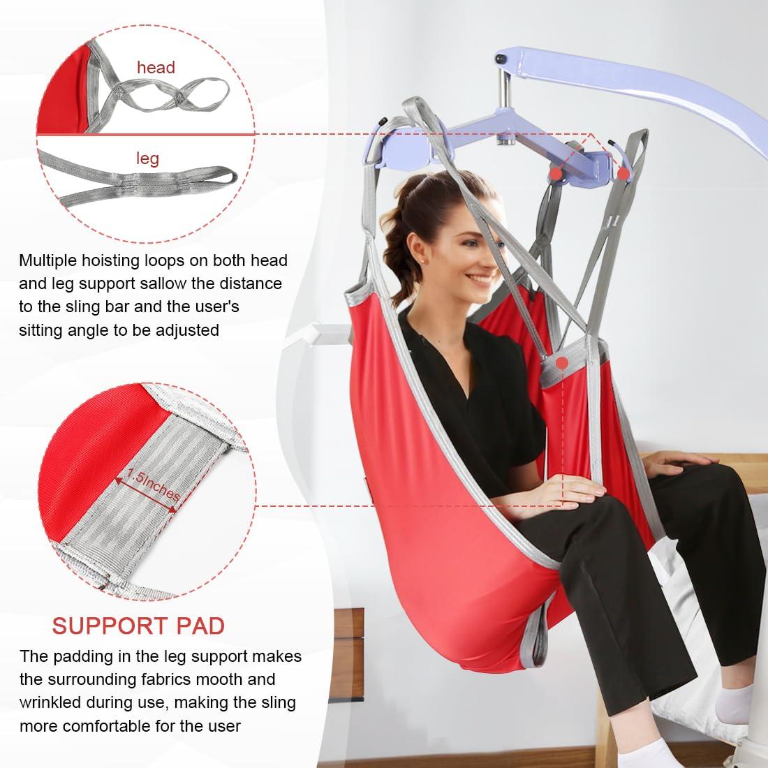 EZ Assistive EZ Assistive Hoyer Lift Sling for Toileting, Patient Lift Sling with Divided Leg U-Sling for Transfer Sling, 500lbs Weight Capacity (Medium)
