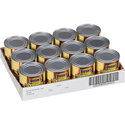 Bush's Best BUSH'S BEST Organic Baked Beans, 16 Ounce Can - Canned Beans, Baked Beans Canned, USDA Certified Organic, Source of Plant Based Protein and Fiber, Low Fat, Gluten Free (Pack of 12)