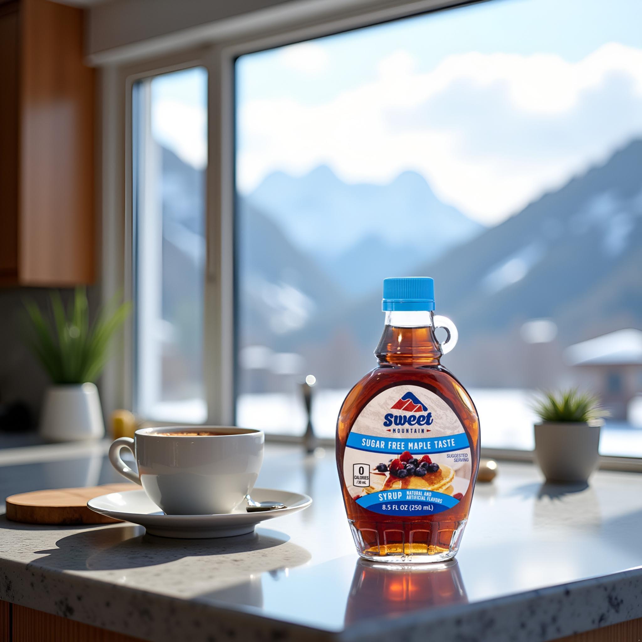 Sweet Mountain Sweet Mountain - Sugar Free Maple Taste Syrup (8.5 FL OZ) | Keto Friendly, 0g Carbs, 0 Calories, Diabetic Friendly