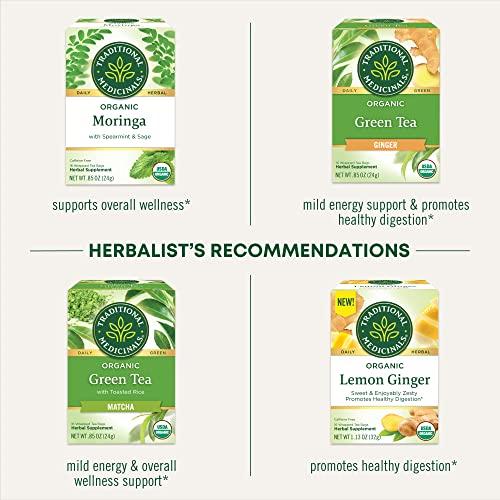 Traditional Medicinals Traditional Medicinals Tea, Organic Green Tea Lemongrass, 16 Tea Bags