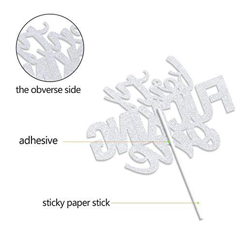 LINGBOOM Forty One Silver Glitter Cake Toppers 41 Years Old 41st Birthday Anniversary Party Decorations Supplies