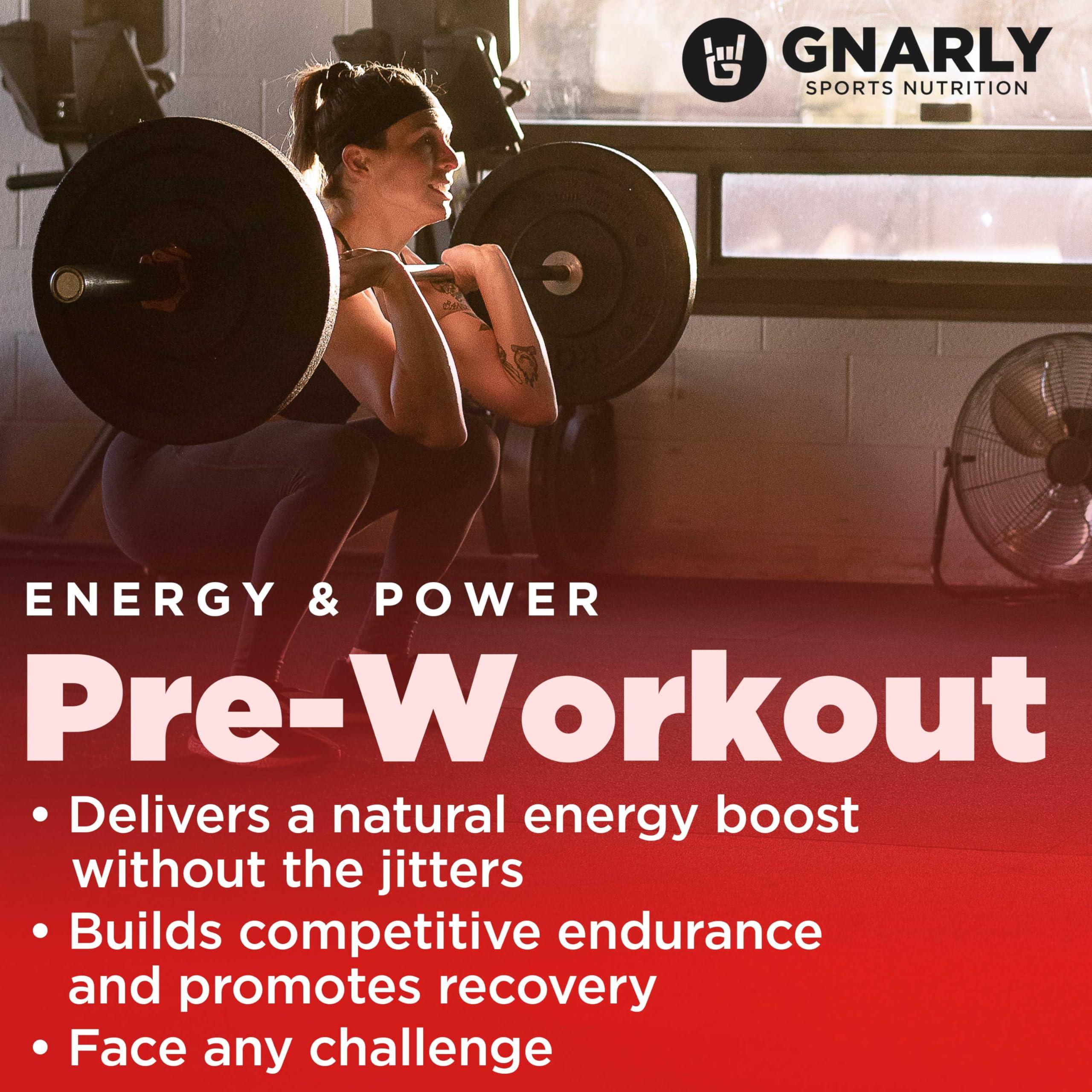 Gnarly Nutrition Gnarly Nutrition Natural Pre-Workout Powder - Endurance & Recovery, NSF Contents Certified, Vegan Pre Workout Wellness, Sports Nutrition - Mango, Caffeine 14.82oz