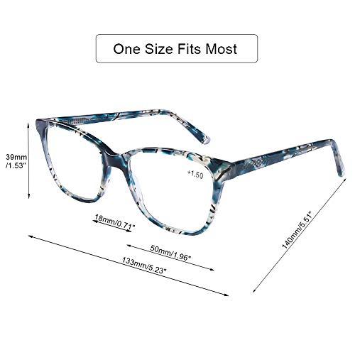 DOOViC DOOViC Computer Reading Glasses Blue Light Blocking Anti Eyestrain Designer Stylish Spring Hinge Readers 2.0 Strength