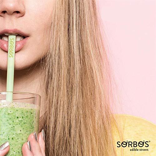 SORBOS Sorbos Edible Straws, Lime Flavored, Sustainable, Individually Packaged, No Plastic, No Allergens, No Gluten, No PFAS, 100 Percent Biodegradable, 9.4 inches long (Pack of 200)