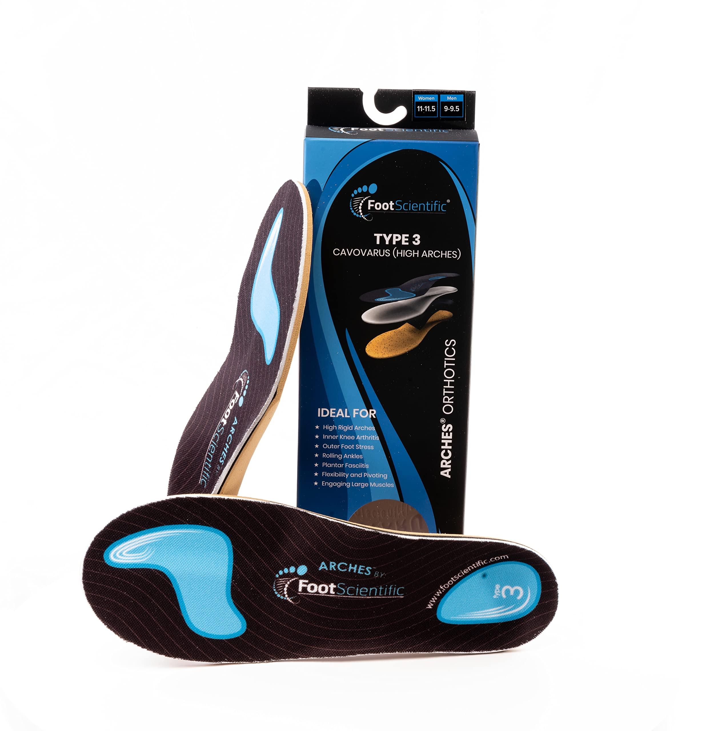 FootScientific FootScientific¨ Arches Type 3 (High Arch) Orthotic Shoe Insoles, MenÕs Size 8-8.5 / WomenÕs Size 10-10.5