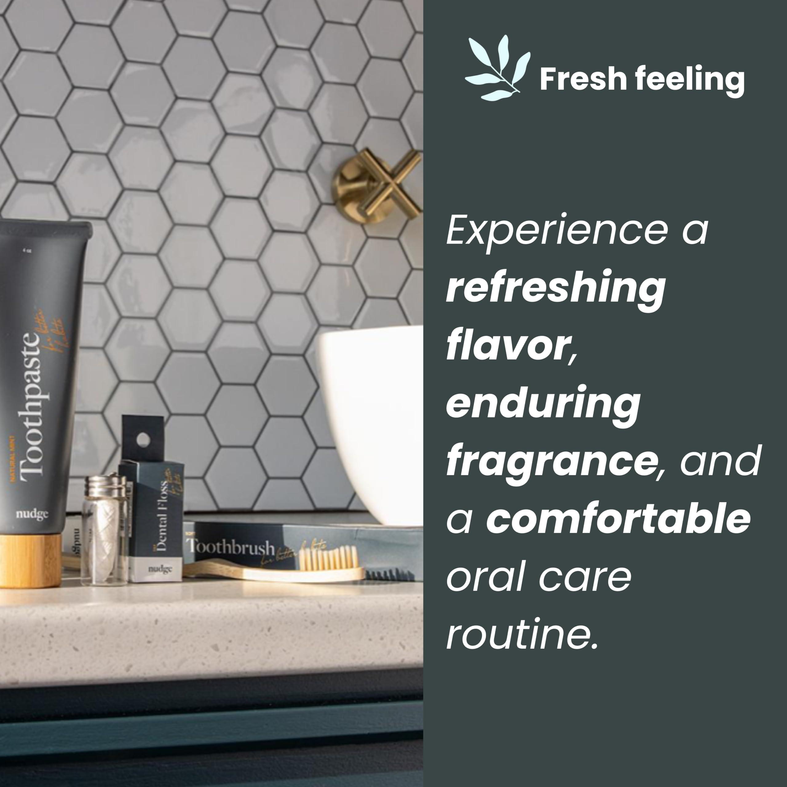 Nudge Nudge Nano Hydroxyapatite Toothpaste with Vitamin E, Fluoride-Free, SLS Free, Remineralizes & Whitens, Enamel Protection, Plaque Control, Ideal for Dry Mouth & Sensitive Teeth, Mint 4 oz (Pack of 3)