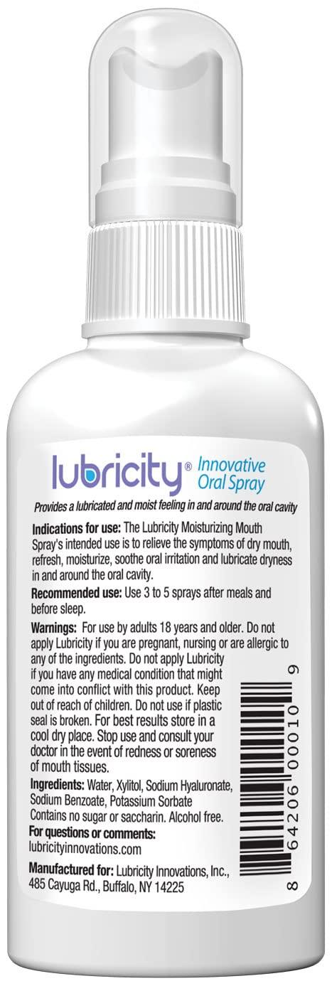 Lubricity Lubricity Dry Mouth Oral Spray for Symptomatic Relief of Dry Mouth, Flavorless - 2 oz, 30 Day Supply