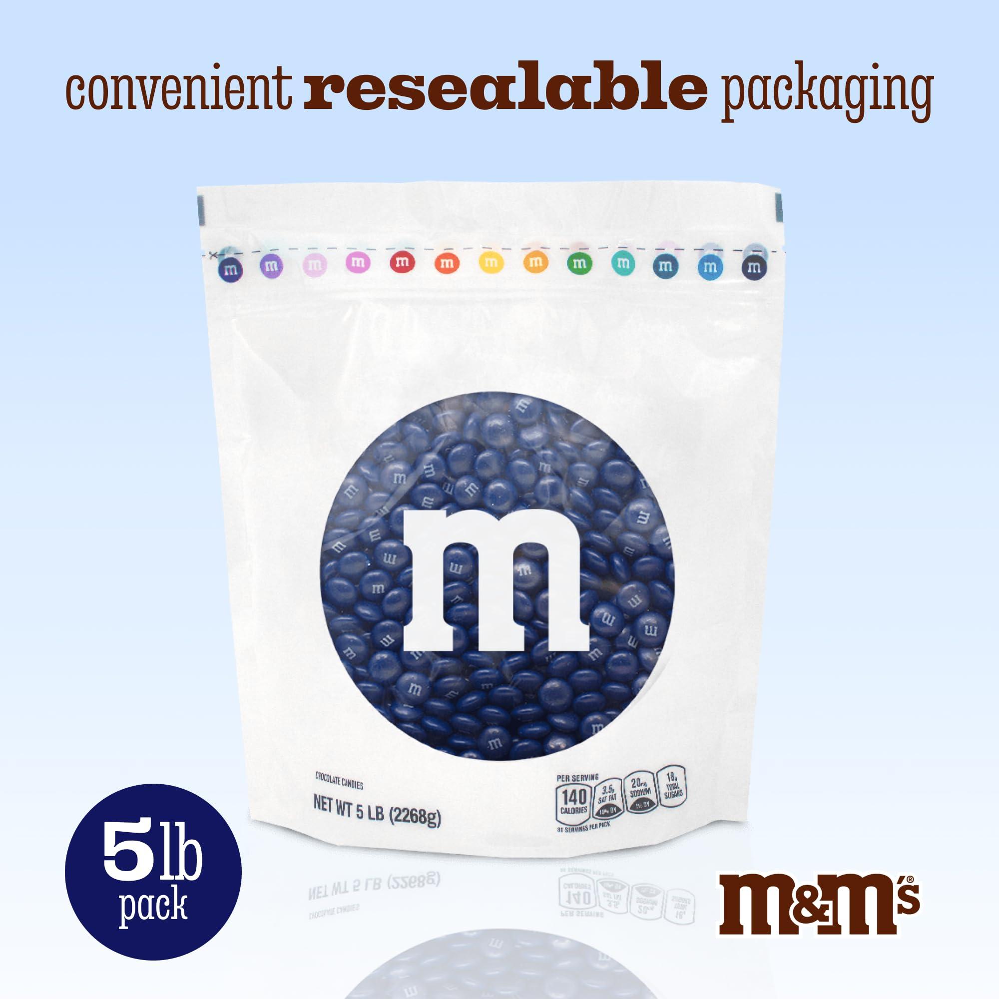 MY M&M'S M&M’S Dark Blue Milk Chocolate Candy, 5lbs of M&M'S in Resealable Pack for Candy Bars, Birthday Parties, Graduations, Congrats Celebrations & DIY Party Favors