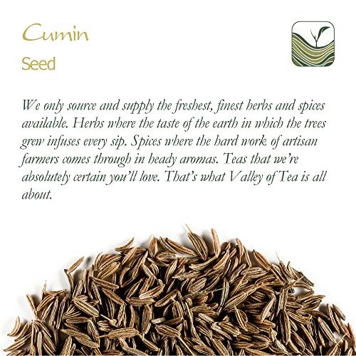 Valley of Tea Cumin Seeds Whole Organic Spice - Culinairy Seeds - Cuminum Cyminum - Whole Cumin Seed Cunin Cumin Seeds Organic Cummin Whole Cumin Spice 100g