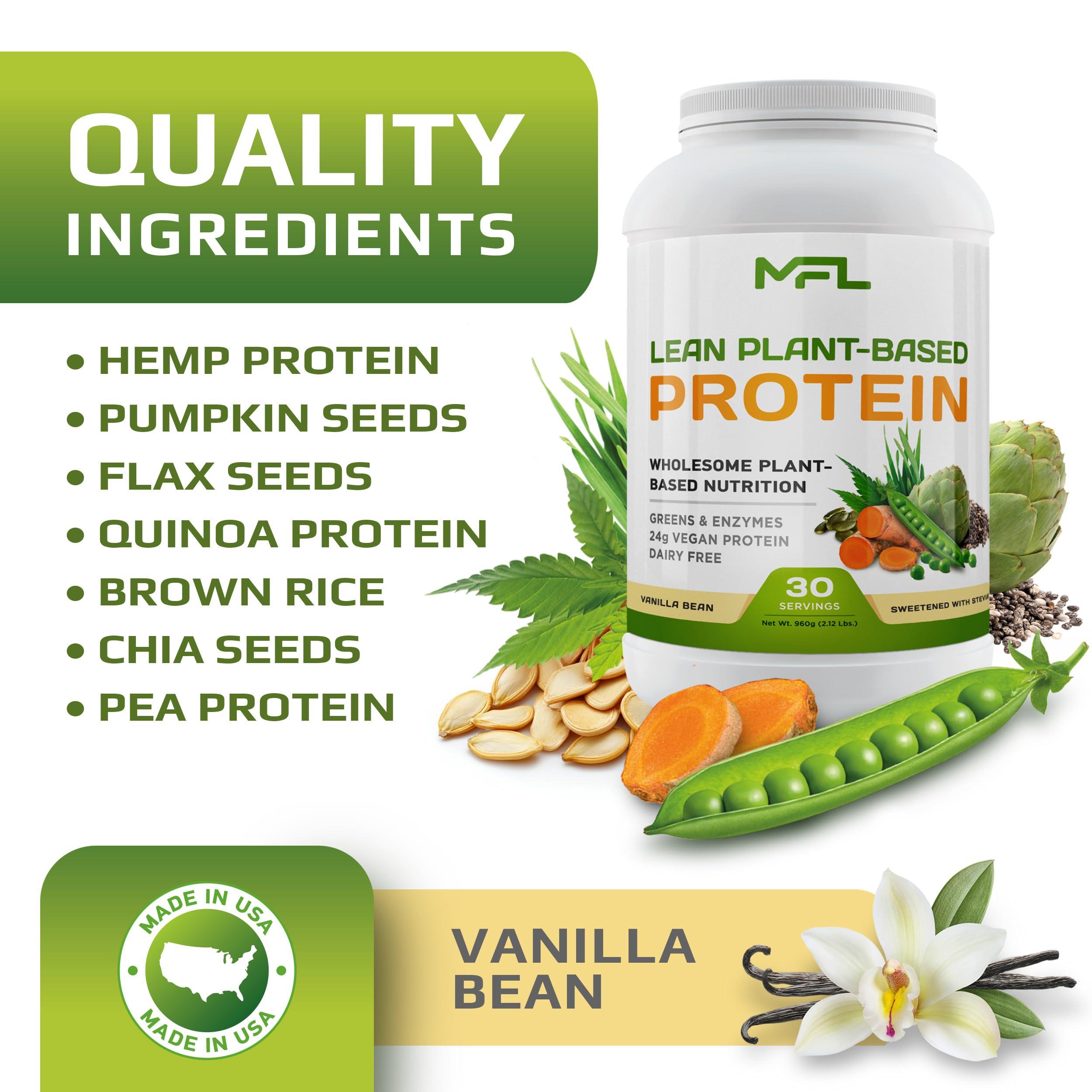 MUSCLE FOOD LABS MUSCLE FOOD LABS MFL Vegan, Plant-Based Protein Powder l Gluten Free l Non Dairy l Non GMO l Lactose Free lKeto-Friendly |2.12 lbs (Vanilla Bean)