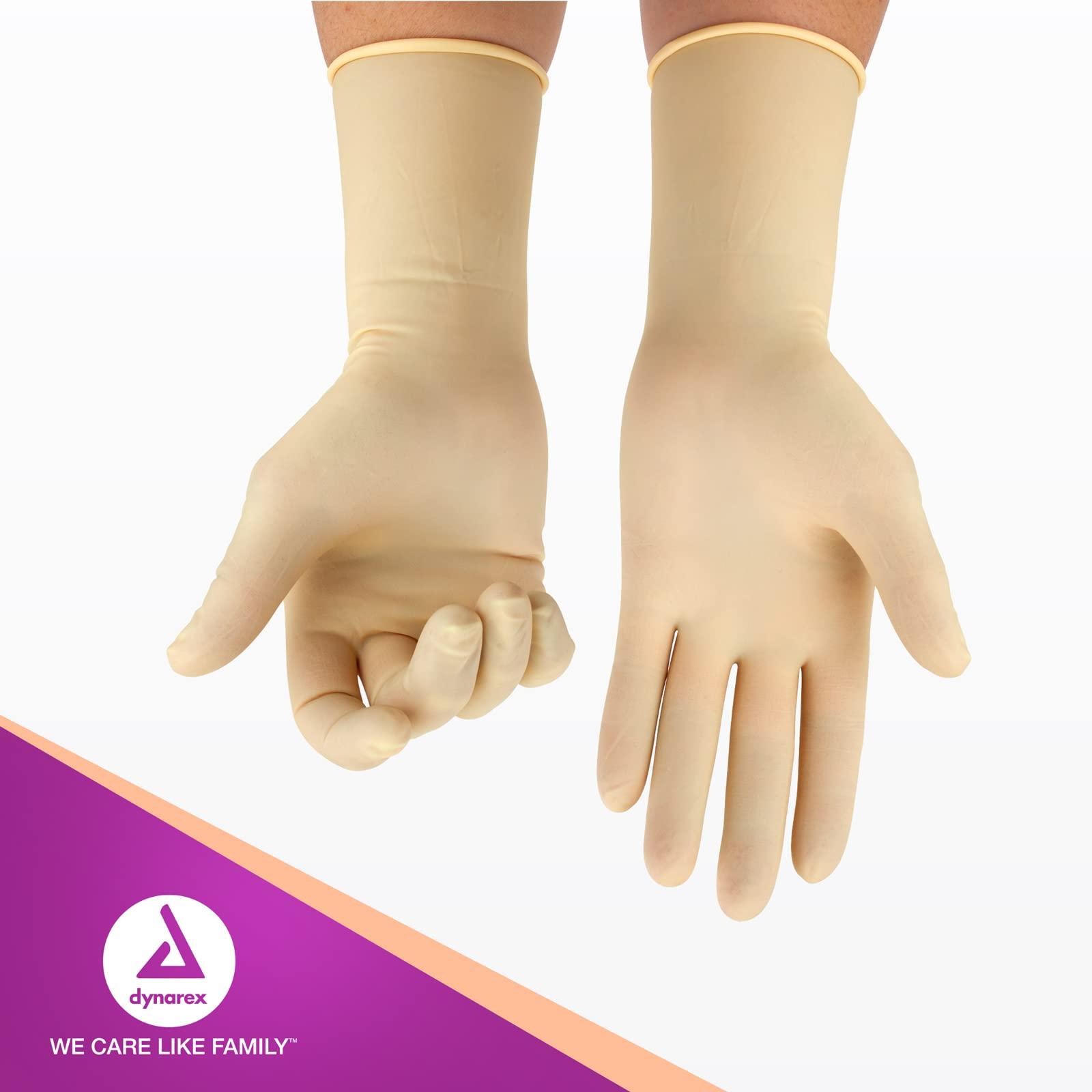 Dynarex Dynarex Sterile Disposable Latex Surgical Gloves, Powder-Free, Sterilely Packaged in Pairs, Professional Medical and Healthcare Use, Veterinary Clinic, Bisque, Size 6.0, 1 Box of 50 Pairs of Gloves