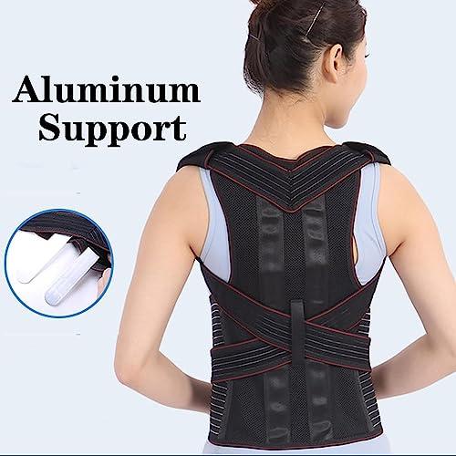 GHAKKE Adjustable Full Back Support Brace Posture Corrector For Men And Women, Comfortable Upper And Lower Back Support Belt, Providing Pain Relief From Neck Back Shoulder Clavicle ( Color : Black , Size : S