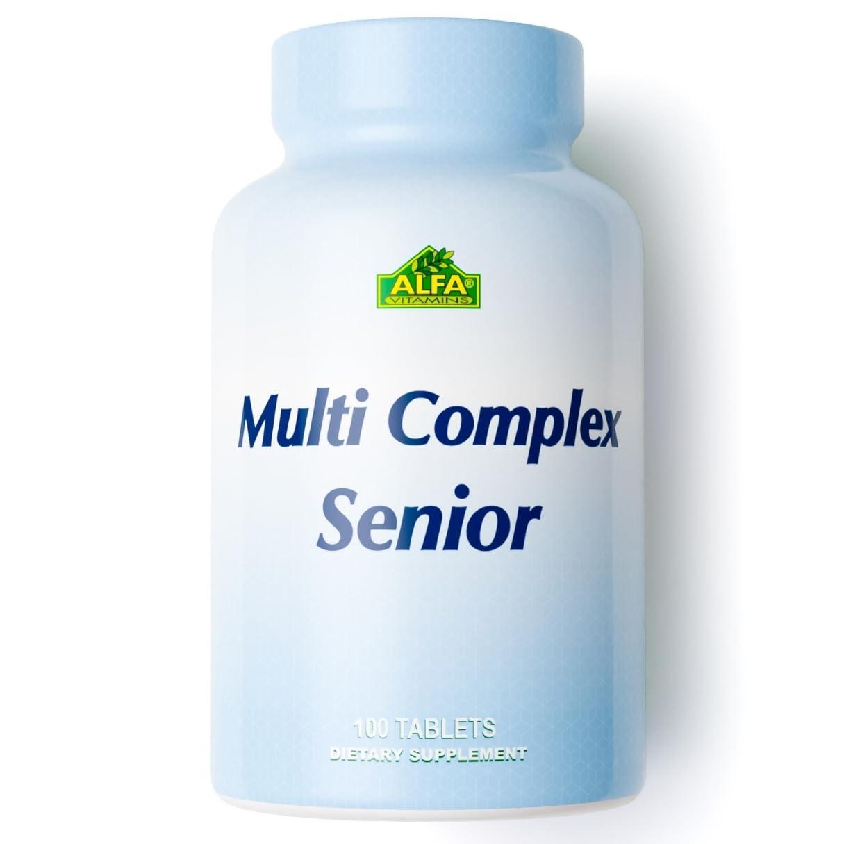 ALFA VITAMINS Multi Complex Senior - Nutritional Vitamins & Minerals for People Over 50 - Supports cellular energy production and every day health- 100 Tablets
