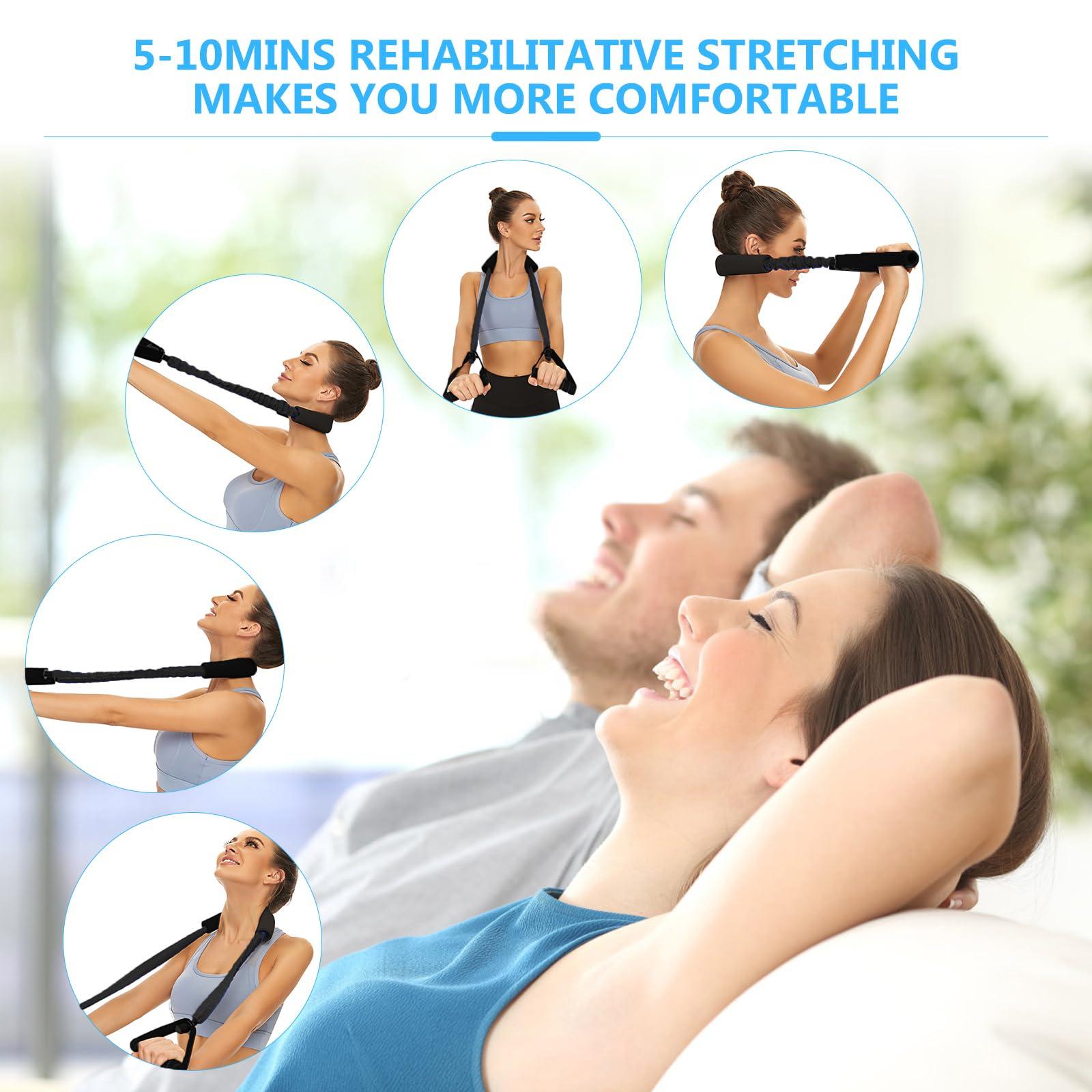 WANYIDA Neck Stretcher Exerciser, Cervical Traction Device for Neck Pain Relief and Cervical Spine Alignment. Portable Neck Traction Exerciser for Home/Office, Neck and Shoulder Relaxer Easy to Pull.