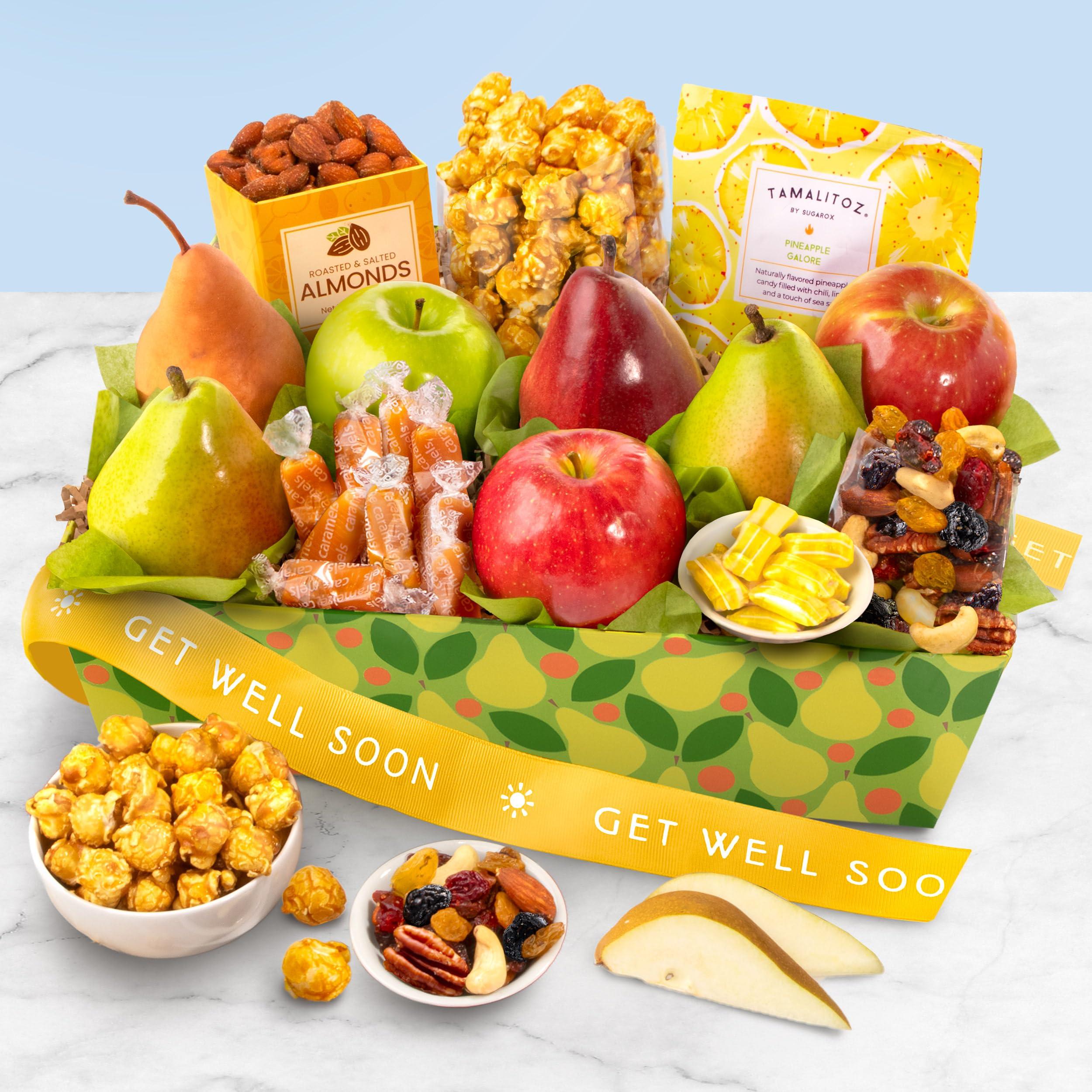 A Gift Inside A Gift Inside Get Well Soon Orchard Delight Fruit and Gourmet Gift Basket