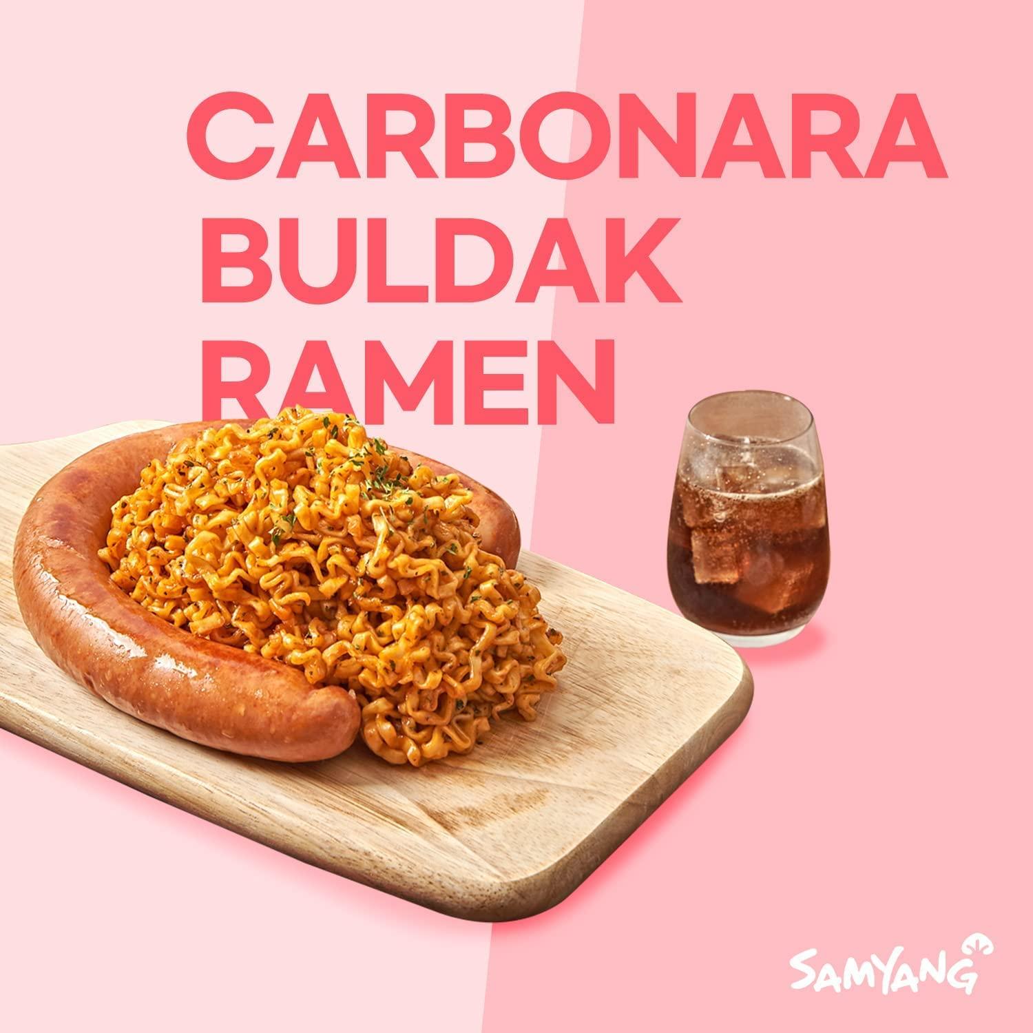 Haul Creamy Carbonara Fiesta Bundle Bag of 5 Packs of SAMYANG Carbonara Buldak Chicken Flavor Ramen Halal Certified 22.95 Oz (Pack of 1)