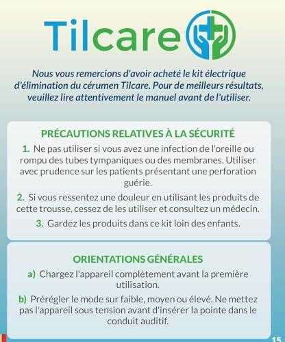 Tilcare Electric Ear Wax Removal Kit by Tilcare - Rechargeable Ear Cleaning Machine for Ear Irrigation - Complete Ear Flush Kit for Adults & Kids - Ear Lavage System with Otoscope, Microfibre Towel & 30 Tips