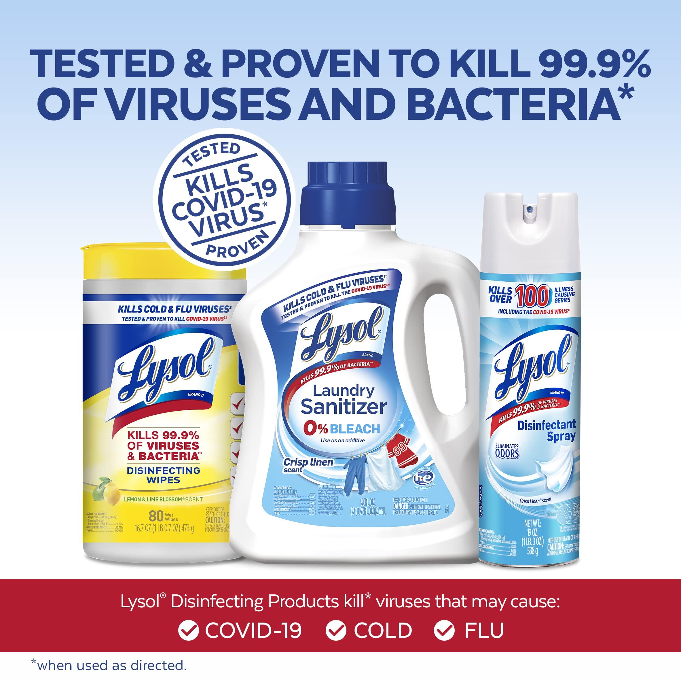 Lysol Lysol 4x80ct Canisters + 2x19oz Crisp Linen Total Disinfection Regime Bundle