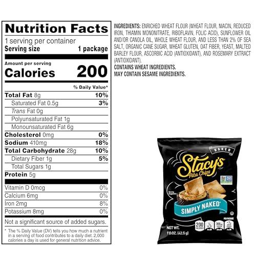 Stacy's Stacy\'s Pita Chips, Simply Naked, 1.5 Ounce (Pack of 24)