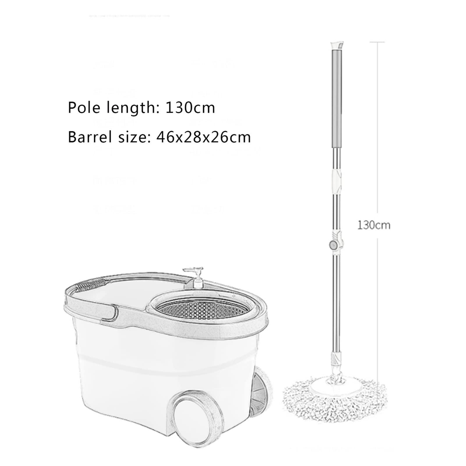CLoxks Spin Mop and Bucket Set Spin Mop Bucket System Stainless Steel Spinning Mop Bucket Floor Cleaning System with 3 Microfiber Replacement Head (3 Pad) Microfiber Spin Mop