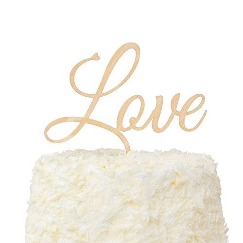 LOVENJOY LOVENJOY Gift Boxed Love Cake Topper Wedding Decoration, Rustic Wood