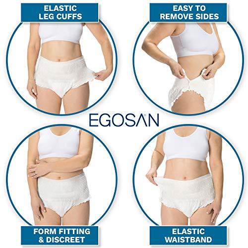 EGOSAN Egosan Super Incontinence Adult Pull Up Underwear with New Stretchable Waistband, Maximum Absorbency for Active Men and Women (Medium, 14 ct*, 14 Diapers)