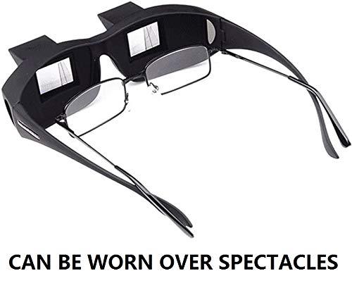 F Flammi Flammi Lazy Glasses Prism Glasses Horizontal Spectacles Lie Down for Reading/Watching TV (Plastic, Black)
