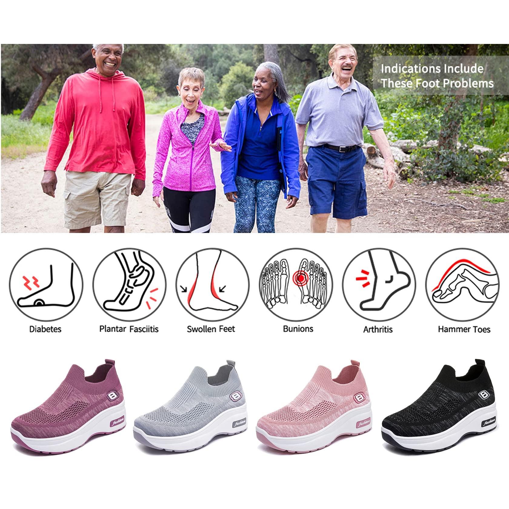 Generic Womens Diabetic Orthopedic Shoes for Swollen Feet Ladies Platform Wide Fit Sneaker Adjustable Closure Toe Walking Sandals for Arthritis Hallux Valgus (Grey 41EU)