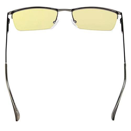 Eyekepper Eyekepper Blue Light Blocking Reading Glasses Half-Rim Computer Readers Eyeglasses-Yellow Tinted Lens Reading Glasses (Gunmetal, 2.75)