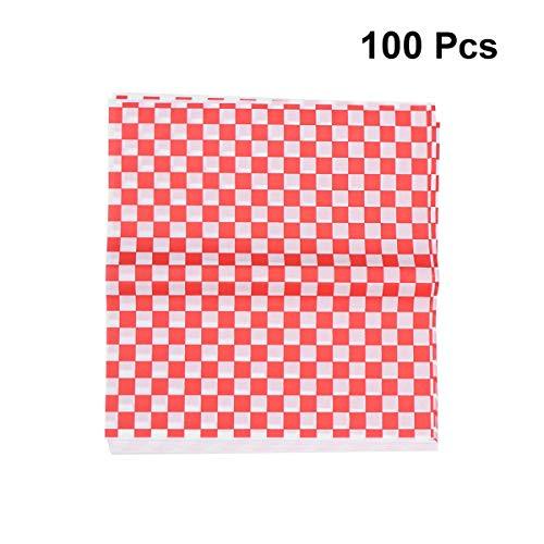 RTFGJ RTFGJ Holiday Wrapping Paper? 100pcs Checkered Deli Basket Liner Checkered Food Wrapping Papers Grease-Resistant Sandwich Hamburger Wrap Prevents Food Stains