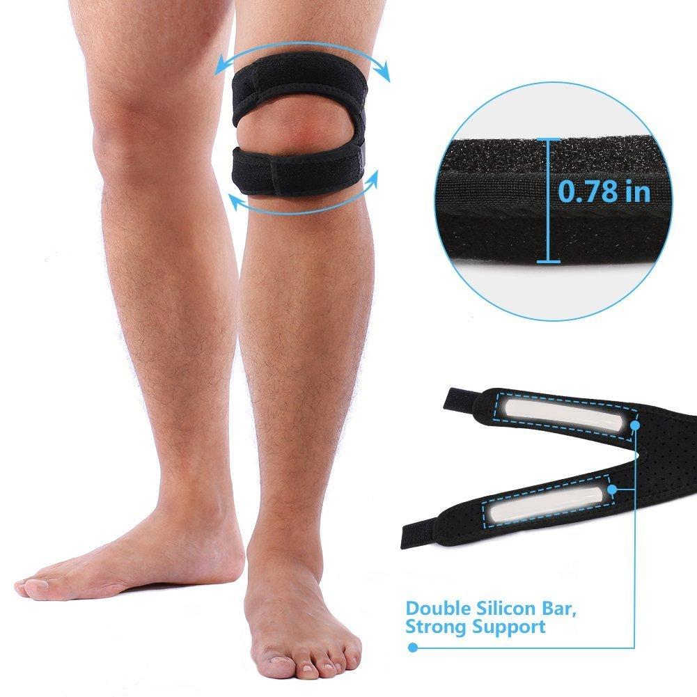 Yosoo Yosoo Patella Tendon Support Knee Strap, Adjustable Neoprene Infrapatellar Strap Band Brace for Knee Support Fits Running Basketball Outdoor Sports (L 15''-22'' Under Patella)