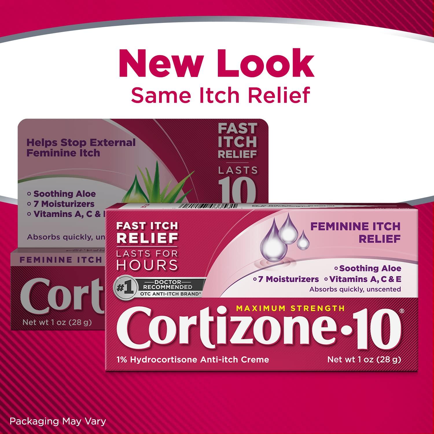Cortizone 10 Cortizone 10 Maximum Strength Feminine Itch Cream, 1% Hydrocortisone, 1 oz. (Pack of 2)