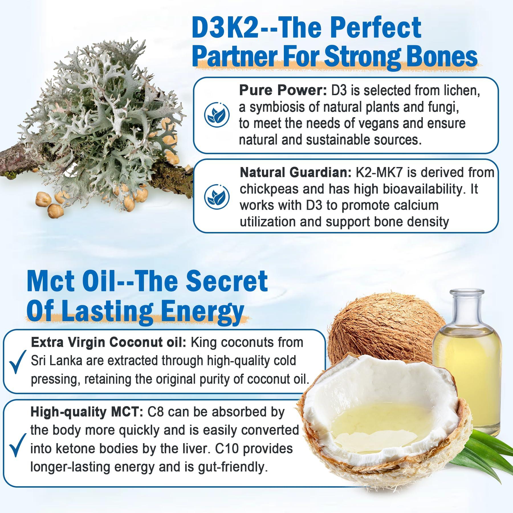 EnvyCure Vegan Omega 3 Gummies 1280mg + Vitamin D3 K2 (MK7), Omega 3 Fish Oil Alternative for Adults, w/Algae EPA 600mg & DHA 400mg, MCT Oil - No Fish Taste - for Brain, Eye, Immune Health, Sugar Free, 2 Pack