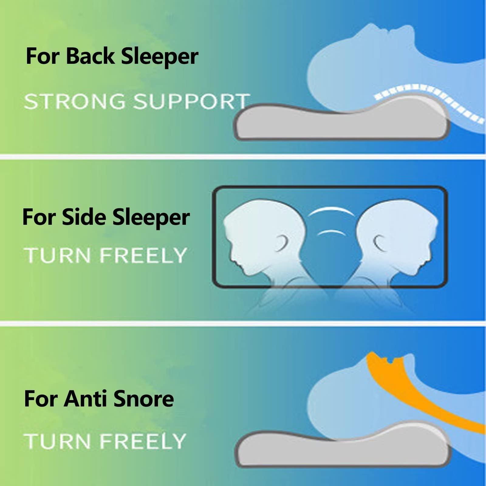 Yadlan Yadlan Side Sleeper Pillows for Adults, Neck Pillows for Pain Relief Sleeping Side Sleeper, Massage Magnets Cervical Pillow for Neck Pain Relief Ergonomic Pillow Detachable Cober with Zipper Blue