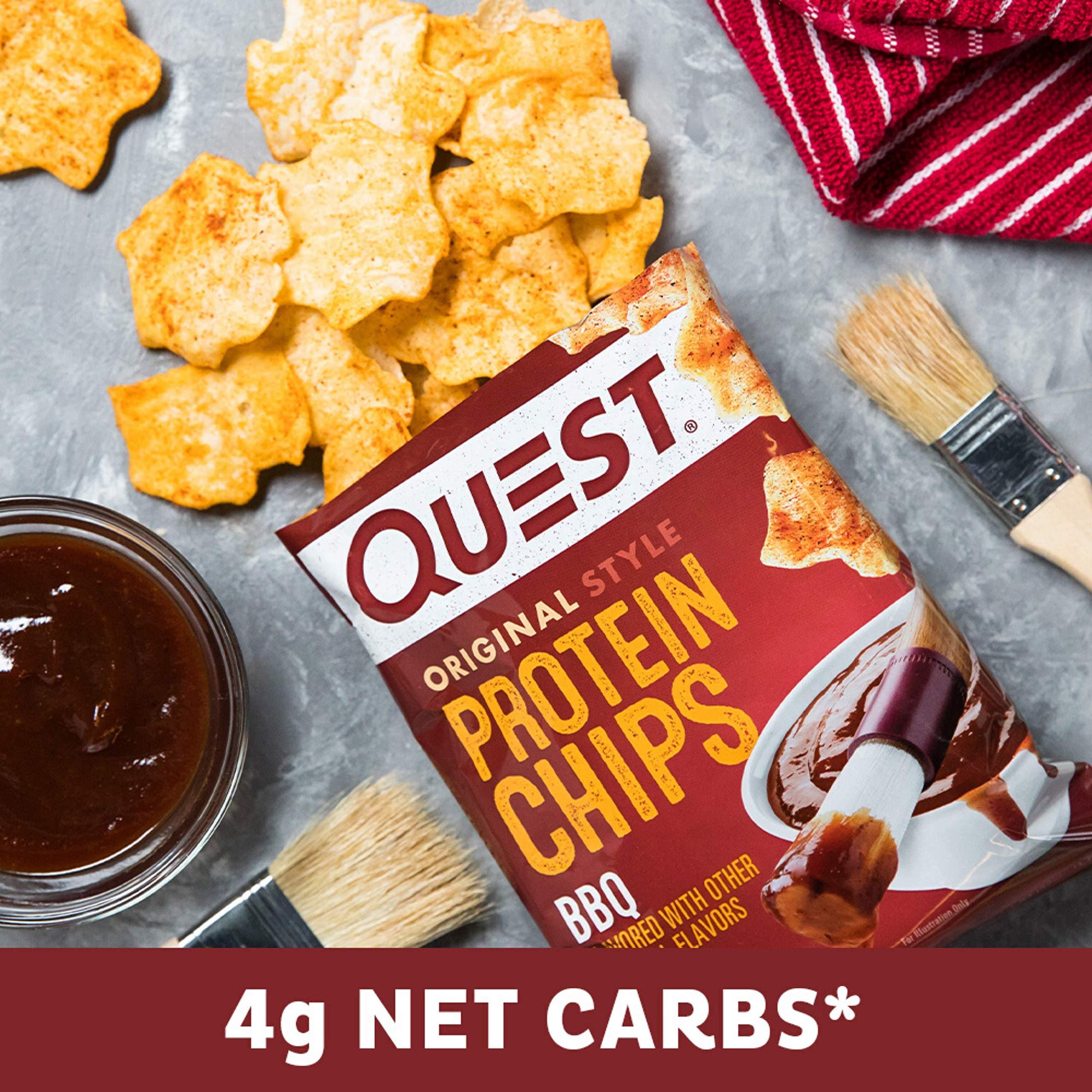 Quest Nutrition Quest Nutrition Protein Chips, BBQ, High Protein, Low Carb, 1.1 Ounce (Pack of 12) & Tortilla Style Protein Chips, Low Carb, Nacho Cheese 1.1 Ounce (Pack of 12)