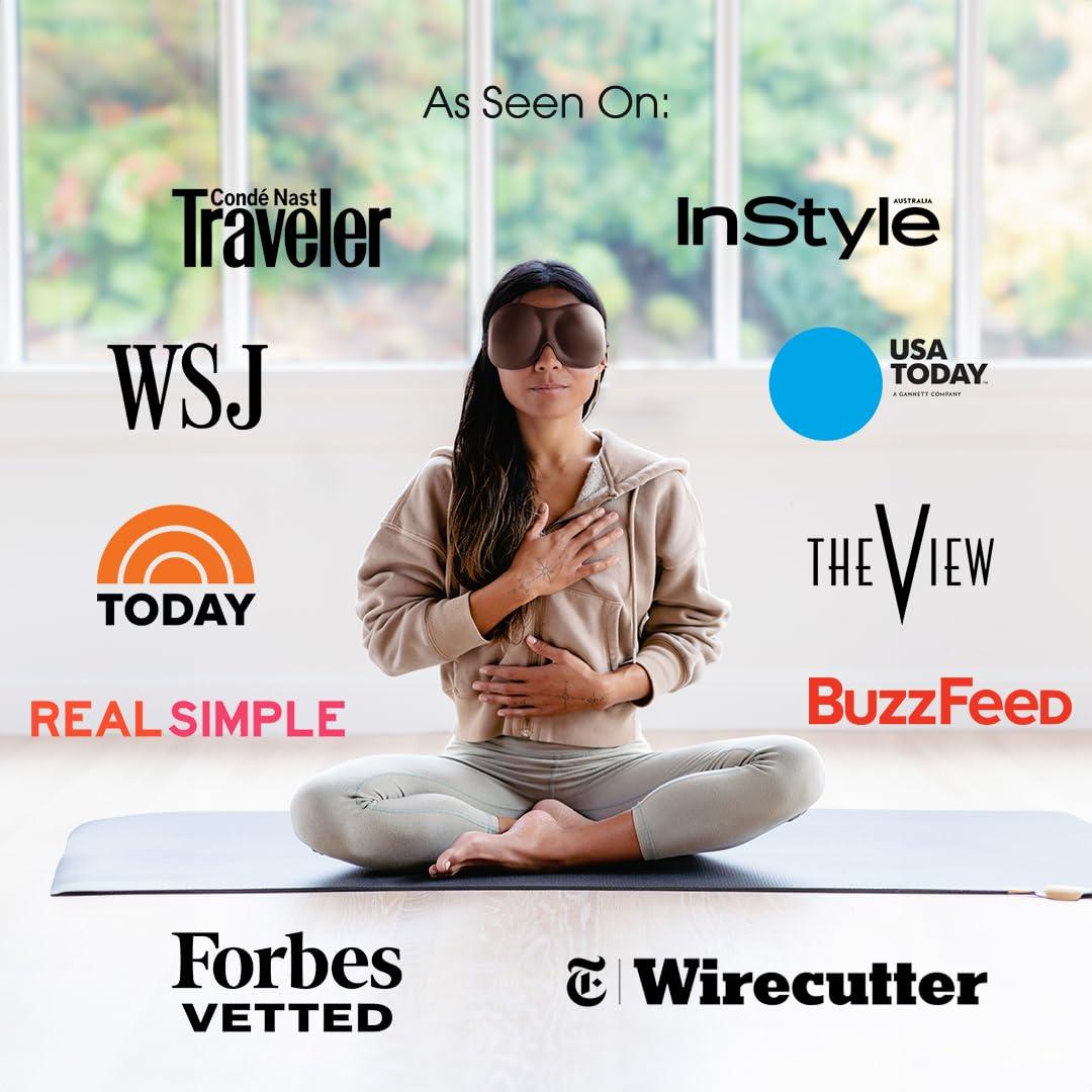 Nidra Nidra Sleep Mask for Men Women - Brown, 3D Blackout Sleeping Mask, Contoured for Lash Extensions, Side Sleepers Eye Cover, Zero Eye Pressure, Travel Eye Shades, Night Blindfolded for Deep Sleep