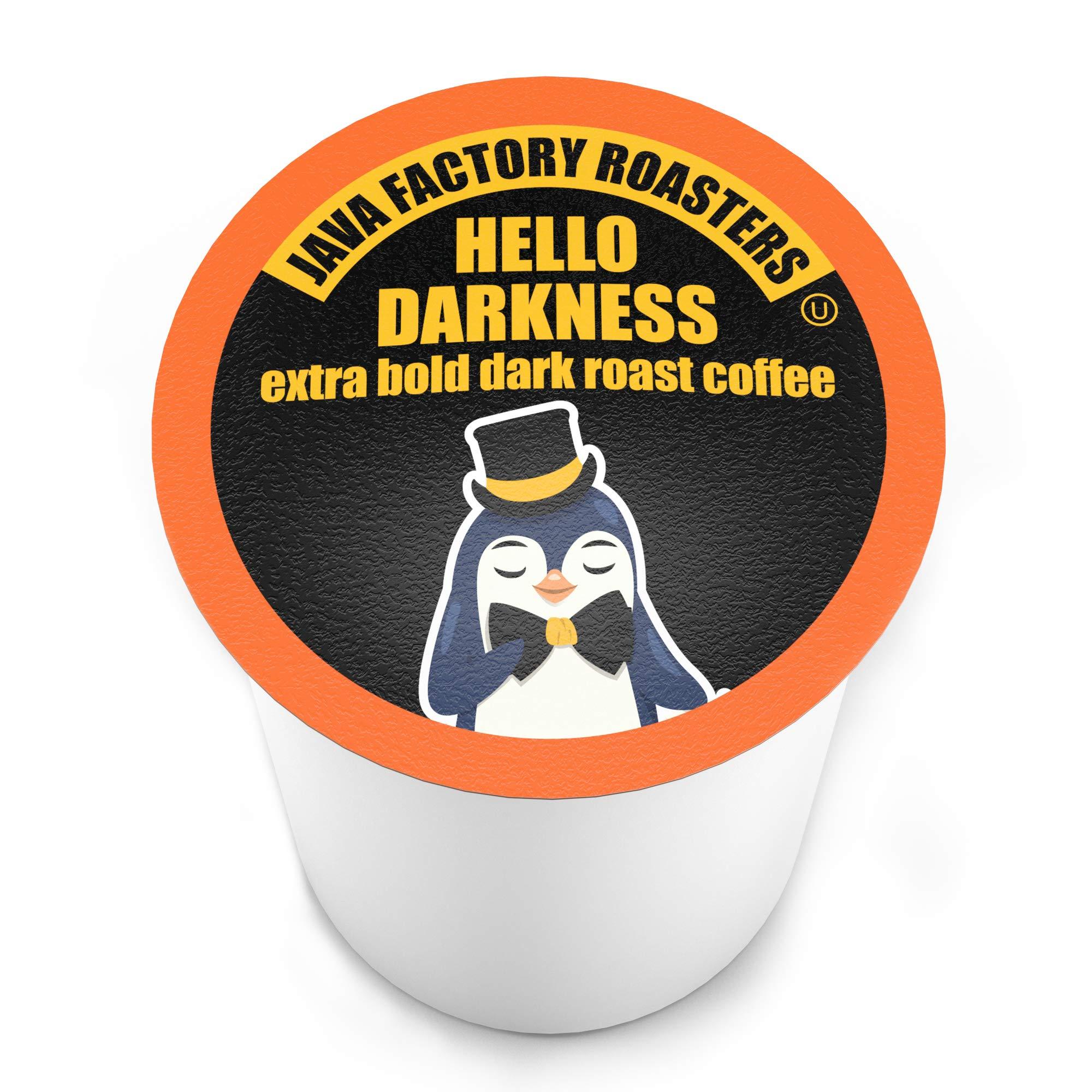 Java Factory Java Factory Dark Roast Coffee Pods, Hello Darkness, 40 Count - Compatible with Keurig K Cup Brewers, Bold and Intense Coffee Flavor for Coffee Aficionados