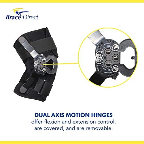 Brace Direct Brace Direct Internal Deluxe Hinged Knee Brace for Knee Pain with Adjustable Compression Wrap & Open Patella -Range of Motion Stabilizer Helps Joint Pain, Meniscus Tears, Arthritis, ACL, PCL & MCL