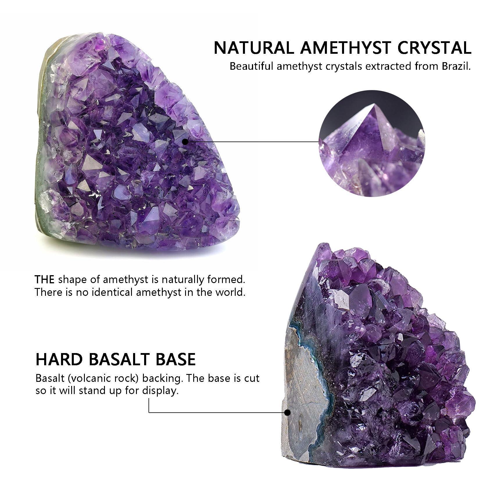 WAFUNNE Amethyst Crystal Geodes Purple Crystals Rock Cluster Quartz Raw Healing Crystals 6-7LB