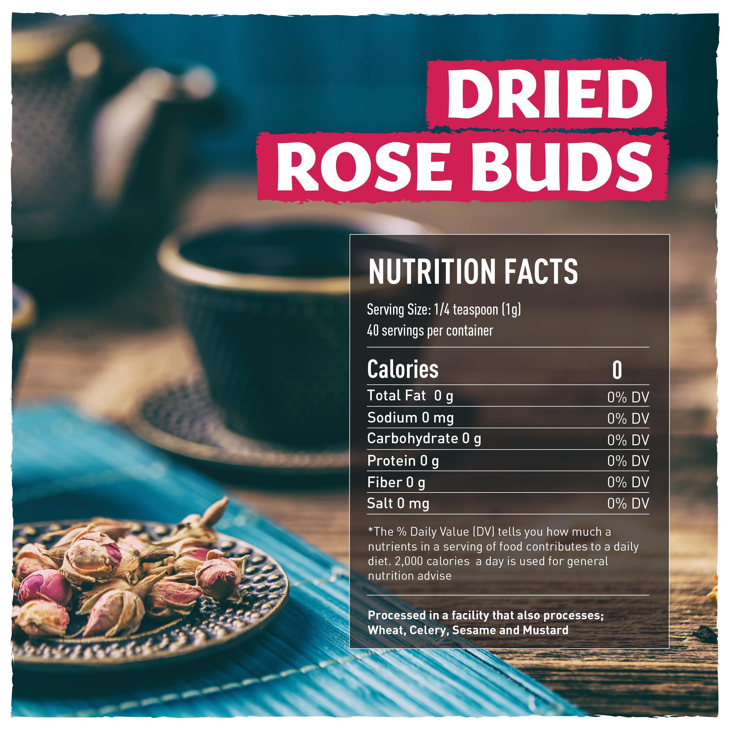 Eastanbul Eastanbul Dried Rose Buds, 1.4oz Edible Rose Buds For Desserts, Caffeine-Free Tea, Edible for Baking, Jam, Crafting, Dry, Natural, Vegan, Non GMO, Gluten Free