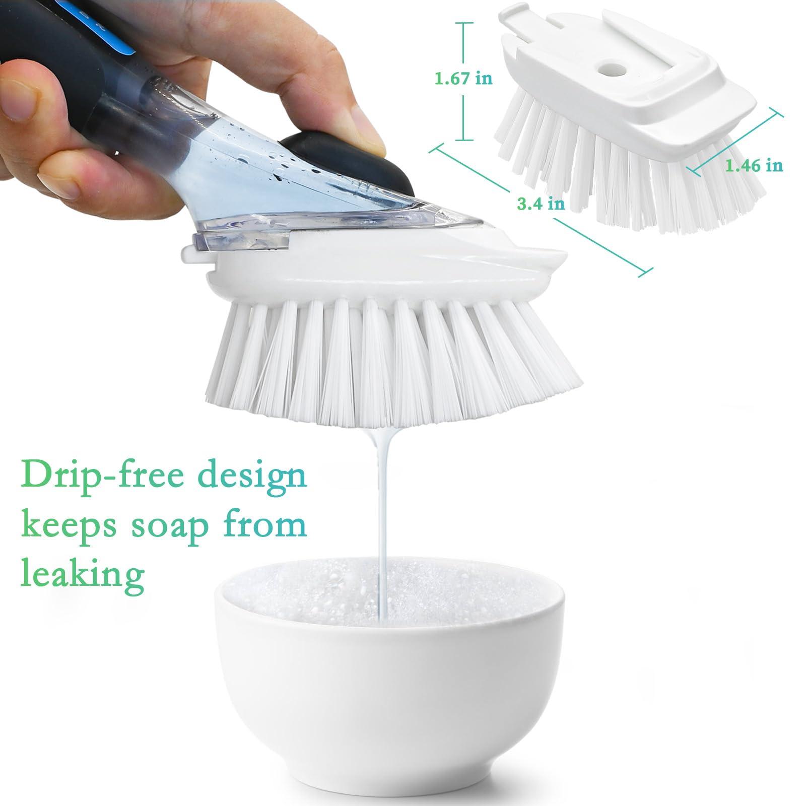 RIMAY New Brush Refills for OXO New Soap Dispensing Dish Brush - 8 Pack Dish Brush Cleaning Soap Dispensing Head Replacement for Scrubber